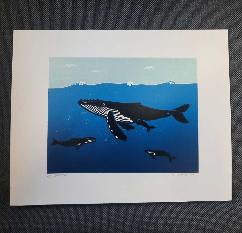 Autorský linoryt „Pospolu“